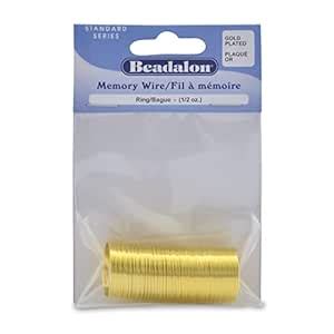 Beadalon Gold Plated Memory Wire Ring, 1/2-Ounce/Pkg, Approximately 99 ...