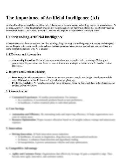 SOLUTION: The importance of artificial intelligence ai - Studypool