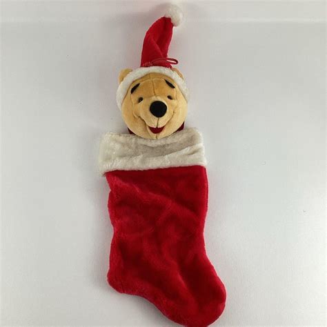 Disney Winnie the Pooh Plush Christmas Stocking Holiday Pooh Bear ...