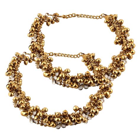 Shining Diva Antique Gold Plated Kundan Payal Anklets For Girls and ...