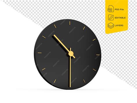 Premium PSD | Premium gold clock half past ten o clock 1030 or 2230 ...