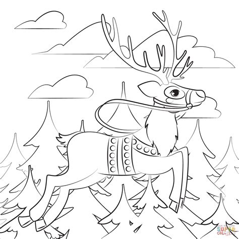 Christmas Reindeer Coloring Pages