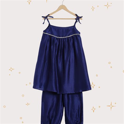 Sapphire Blue Tie Up Kurta with Salwar – charkhee