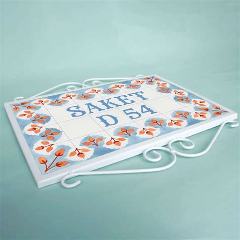 Whimsical Symmetry - Hand-painted Metal Frame Name Plate – Housenama