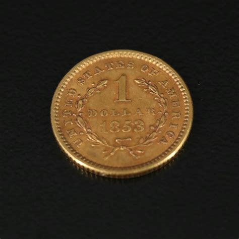 1853 Type 1, One Dollar Gold Coin | EBTH