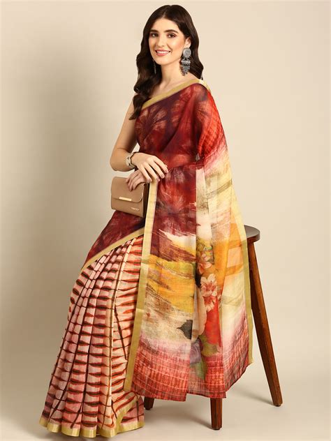 TRENDY NAARI : Red Chanderi Saree – stylefables