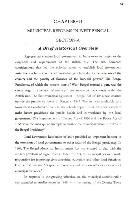 Municipal Reforms in West Bengal: A Historical Overview and Analysis ...