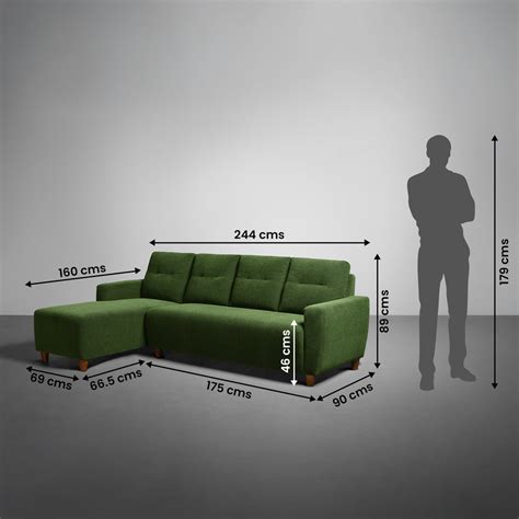 Buy Sleepyhead Yolo 3 Seater Green Fabric Sofa Online at Best Price