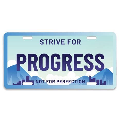 Inspirational License Plate: Progress – Motivational Gifts