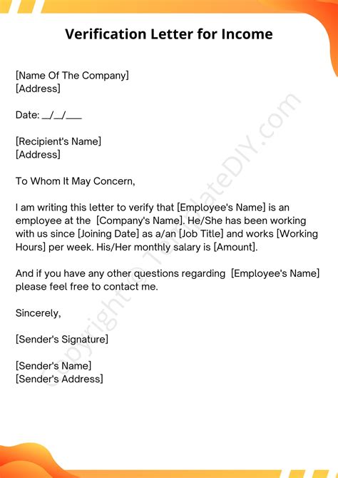 Proof Of Income Letter From Employer Template - Printable Art and Words