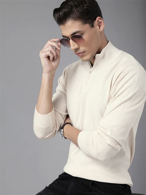 Buy Roadster Men Off White Pullover - Sweaters for Men 14380794 | Myntra