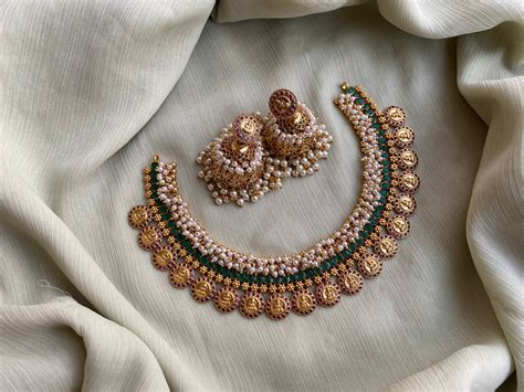 Kemp Guttaspusalu Coin Necklace with jhumkas – Daivik.in
