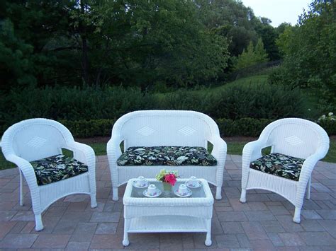 White Wicker Patio Furniture Set at Jonathan Worgan blog