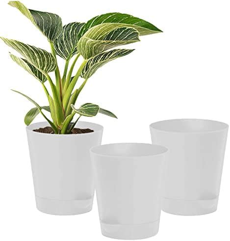 UGAOO Self Watering Pots Planter for Plants - 4 Inch, Round, Set of 5 ...