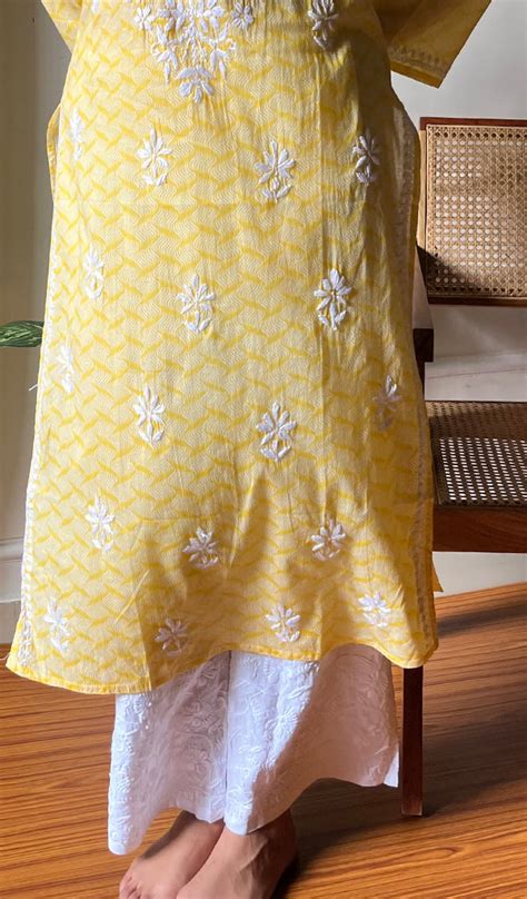 Women's Lucknowi Handcrafted Cotton Chikankari Kurti - HONC0290202
