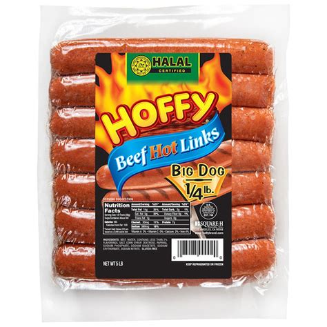Hoffy Big Dog Beef Hot Links, Halal Certified (5 lb) Delivery or Pickup ...