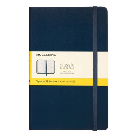 Moleskine Classic Squared Large Notebook, Hard Cover, Sapphire Blue, 5 ...