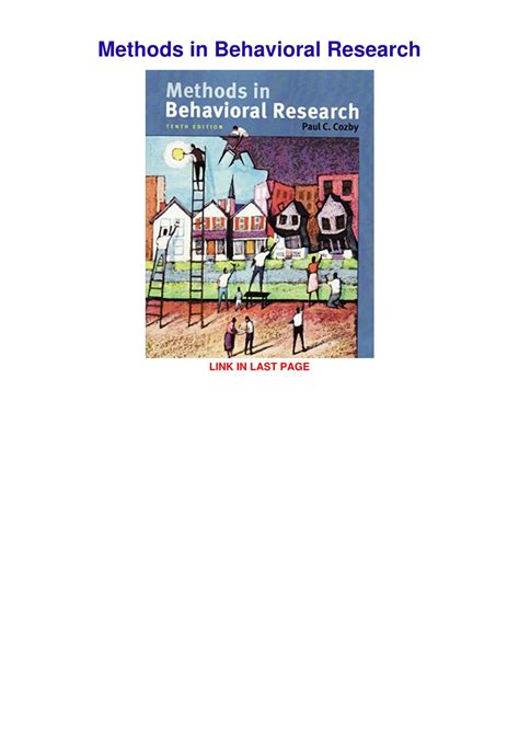 Methods In Behavioral Research