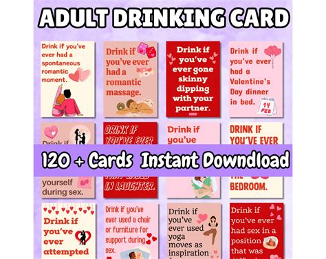 120 + Couple Drinking Game, Dirty Adult Game Cards, Romantic Couple ...