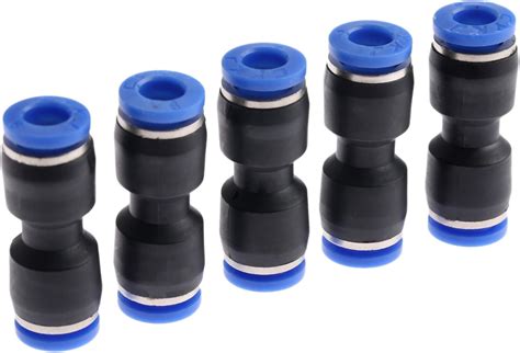 5pcs Pneumatic Straight Union Connectors Push In Fittings For Air Water ...