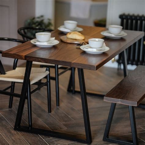 Black Walnut Dining Room Table Solid Walnut Wood Dining Table Black