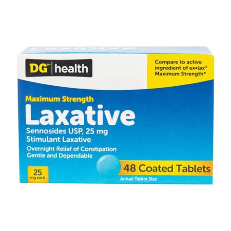 Buy DG Health Maximum Strength Laxative Coated Tablets, 48 ct from ...