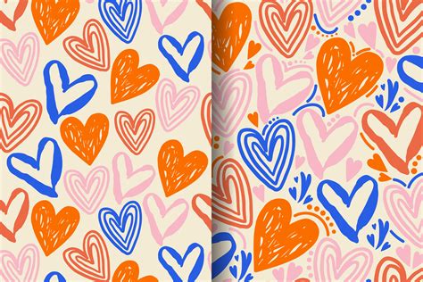 2 Patterns with Hearts Graphic by korenevych.nataliia · Creative Fabrica