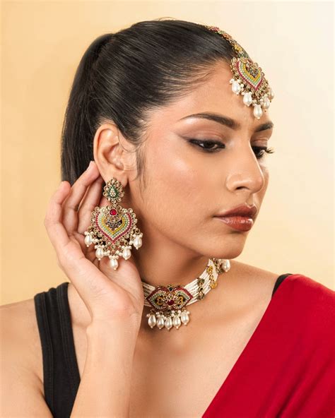 Hyederabadi Pearl Jadau Chokar Set – Kimikii Jewellery