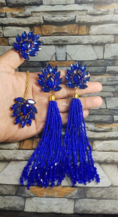 TRENDY BEAD EARRINGS ,MAANG TIKKA AND RING COMBO FOR WOMEN – www.soosi ...