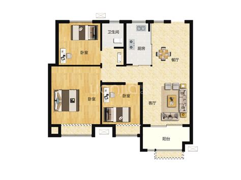 【学林雅苑_合肥学林雅苑楼盘】零居室户型图|3室2厅建面 90m²房型图-合肥贝壳新房