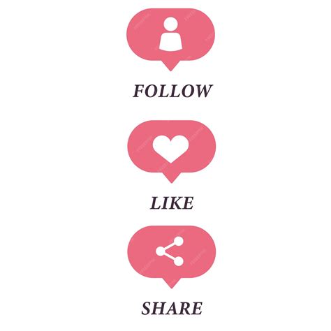 Premium Vector | Vector like share and follow for instagram