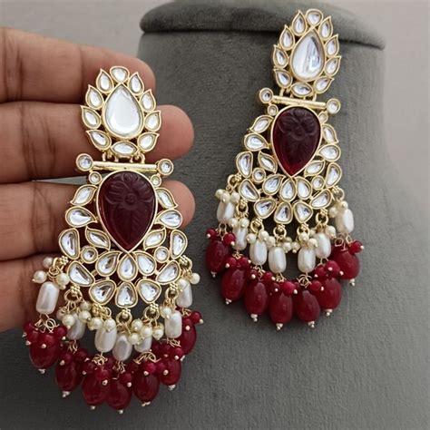 Buy Kundan Earrings Online In India - Etsy India