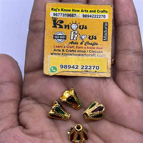Gold design head cap for jewelry making 4pc in a pack – KnowHowArtCraft