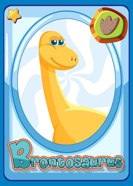 Scheda del fumetto del dinosauro del brontosauro | Vettore Gratis