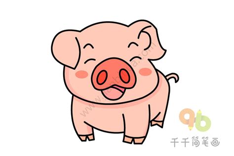快乐的小猪简笔画_猪