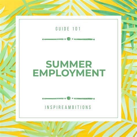 Summer Employment For Teachers at Frank Thill blog