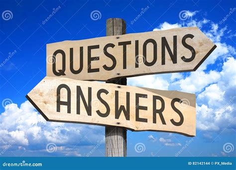 Questions, Answers - Wooden Signpost Stock Illustration - Illustration ...