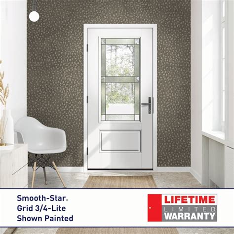 Therma-Tru Grid Entry Door 68-in x 80-in x 6-9/16-in Fiberglass Right ...