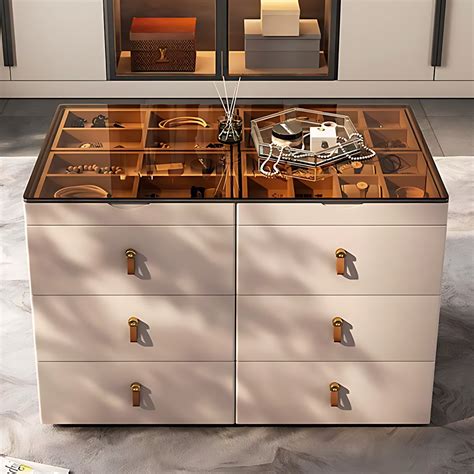 Walk-in Closet Island with 16 Drawers - High QLO