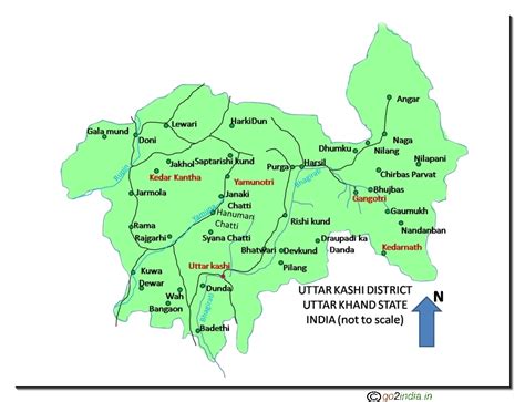 go2india.in : Uttarkashi district map of Uttarkhand state visiting ...