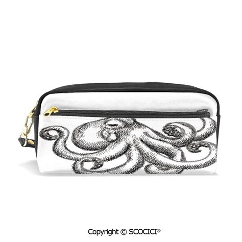 Students PU Pencil Case Pouch Women Purse Wallet Bag Octopus with Large ...
