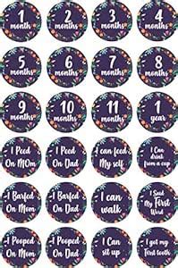 SVM CRAFT® Baby Monthly Milestone Stickers-Birth to 12 Months and 12 ...