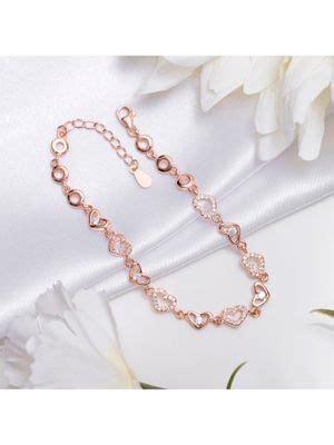 Buy Zavya Heartfelt Affection Rose Gold Plated 925 Sterling Silver ...