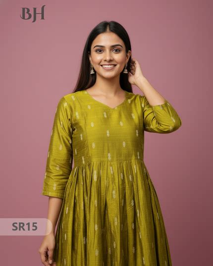 Raw Silk Frock with Full Length Lining | Light Green Colour – Bhavana ...