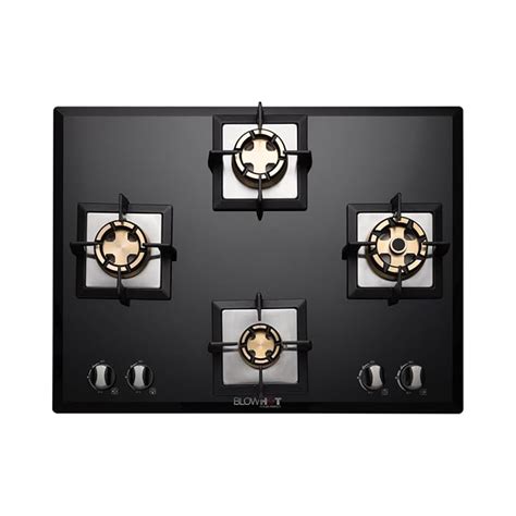 BLOWHOT Pluton 4 Burner Battery Operated Built - In Gas Hob Heavy Brass ...