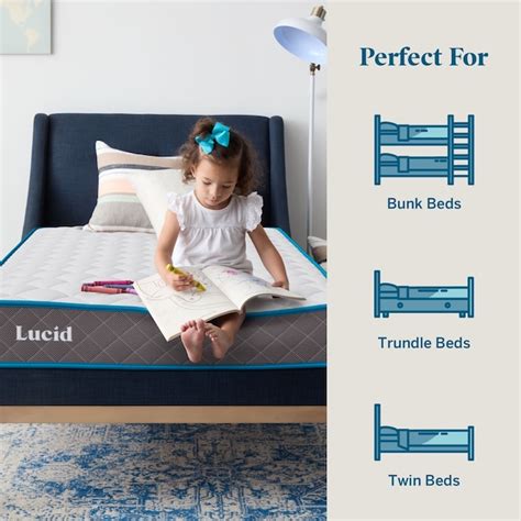 LUCID Comfort Collection 7-in Firm Queen Bonnell Spring Mattress in a ...