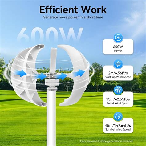 PIAOCAIYIN Wind Turbine Generator, 24V 600W 5-Blade Vertical India | Ubuy