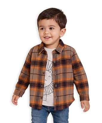 Buy Mi Arcus Check Multicolor Fullsleeves Shirt with Round Neck T Shirt ...