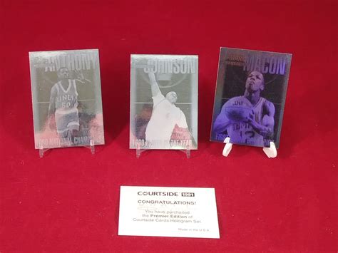 1991 Courtside Holograms Complete 3 Card Set w/ COA NBA Basketball ...