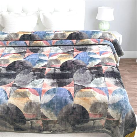 Athens Two Ply Digital Printed Cloudy Mink Single Bed Blanket for Heav ...